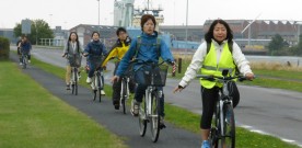 Japanske cykelturister på Lolland